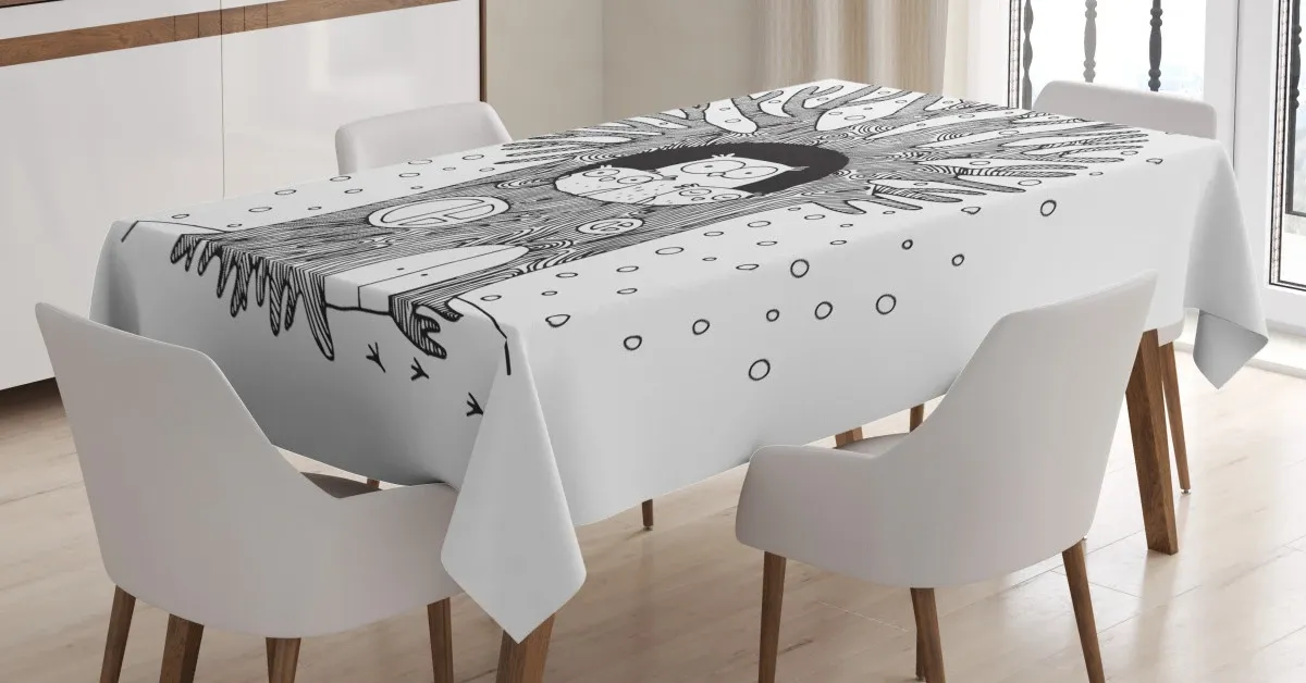 owl family home 3d printed tablecloth table decor 4900