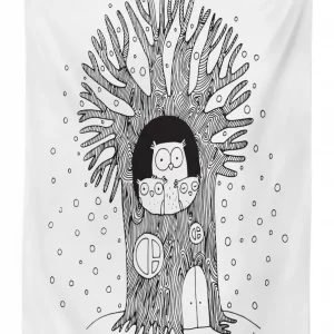 owl family home 3d printed tablecloth table decor 6191