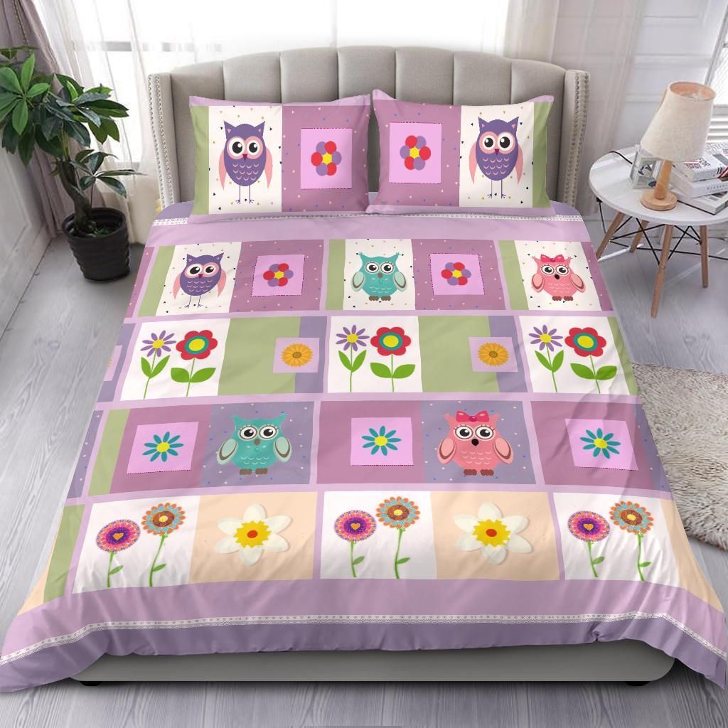 owl love nice life bedding set bedroom decor 6000