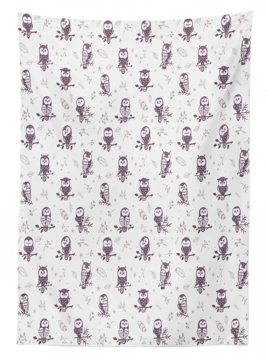 owls on the branch 3d printed tablecloth table decor 5336
