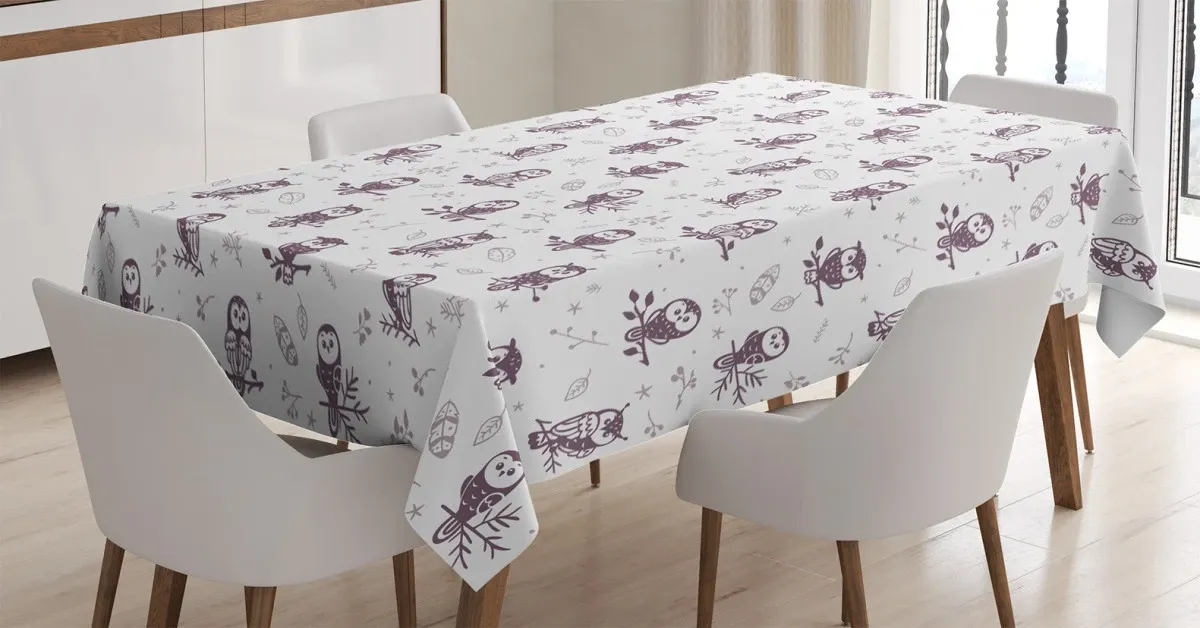 owls on the branch 3d printed tablecloth table decor 8613