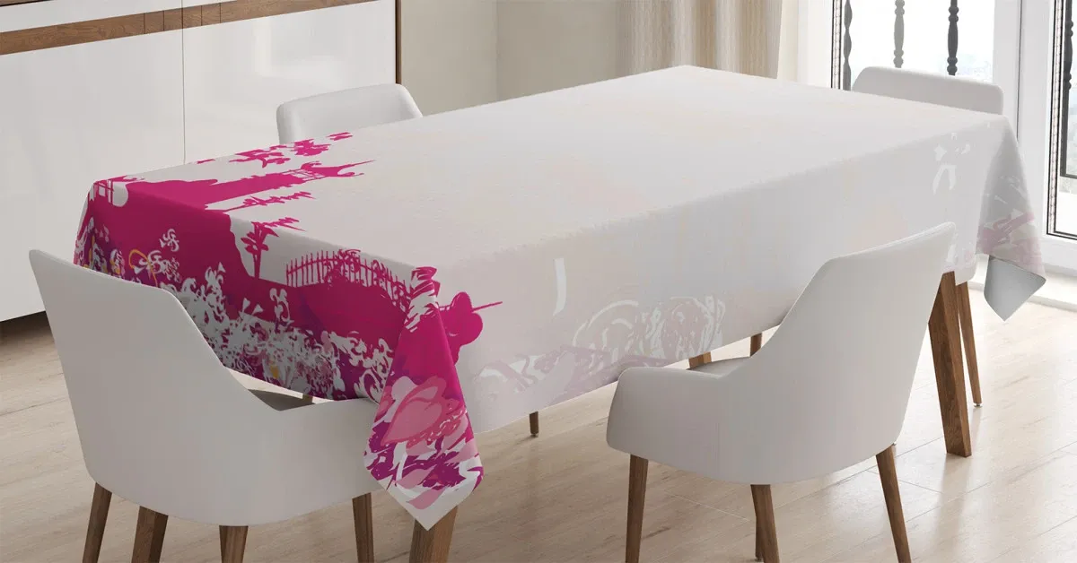 pagoda in vivid colors 3d printed tablecloth table decor 1599