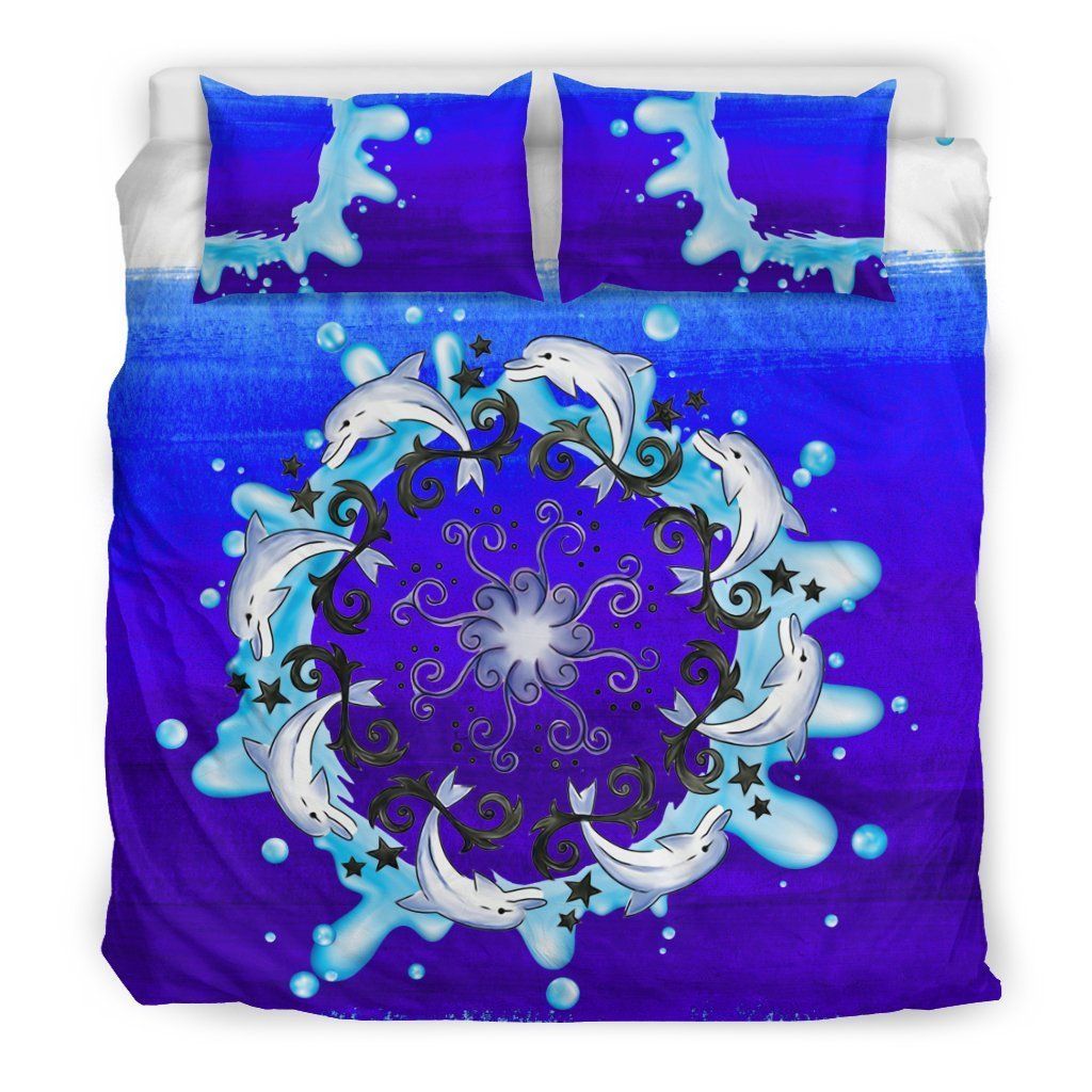 Paisley Dolphin Circle Blue Bedding Set Bedroom Decor paisley dolphin circle blue bedding set bedroom decor 2323