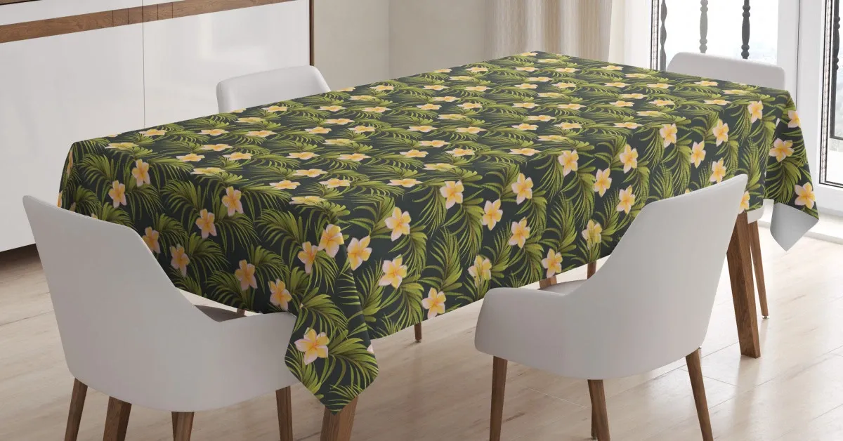 Palm Leaves Summer Flowers 3D Printed Tablecloth Table Decor palm leaves summer flowers 3d printed tablecloth table decor 5406