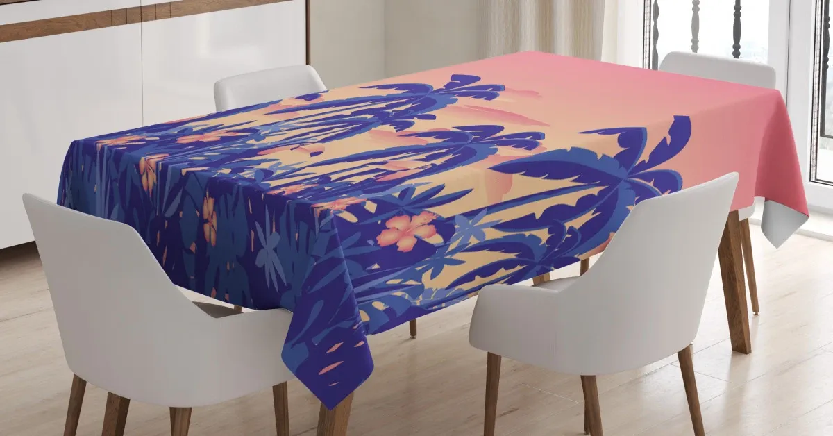 palm tree toucan sunset art 3d printed tablecloth table decor 4301
