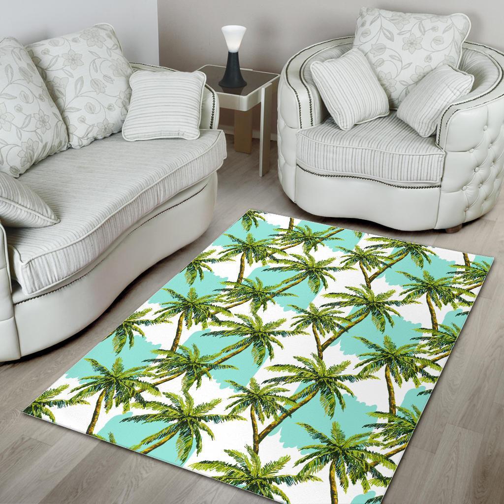 palm tree tropical pattern print area rug floor decor 5810
