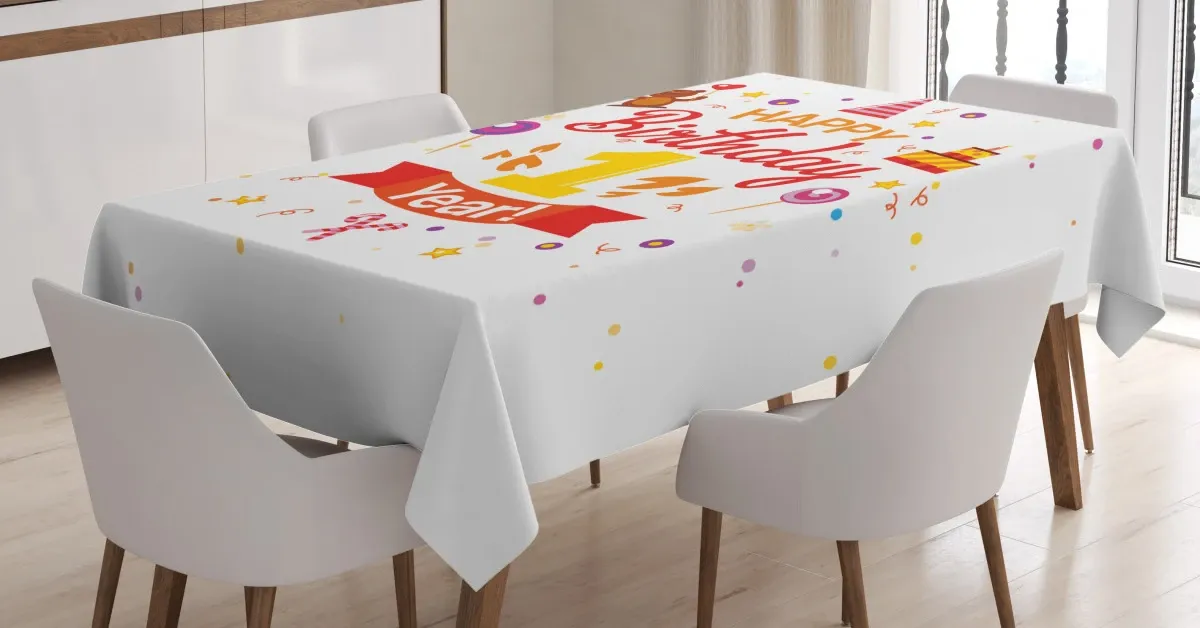 party with cones bear 3d printed tablecloth table decor 6733