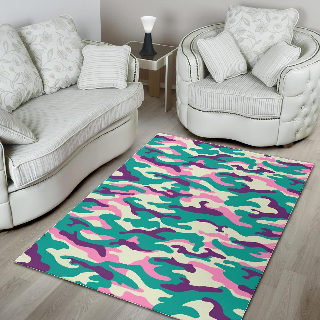 pastel teal and purple camouflage print area rug floor decor 1700