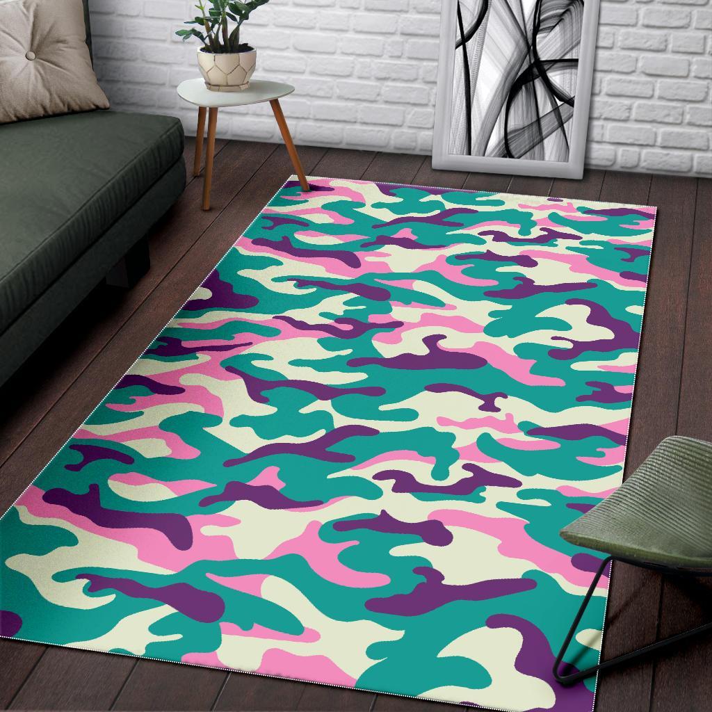 pastel teal and purple camouflage print area rug floor decor 3267