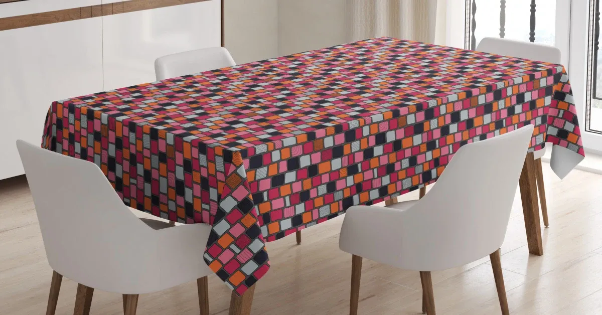 patchwork bricks 3d printed tablecloth table decor 1346