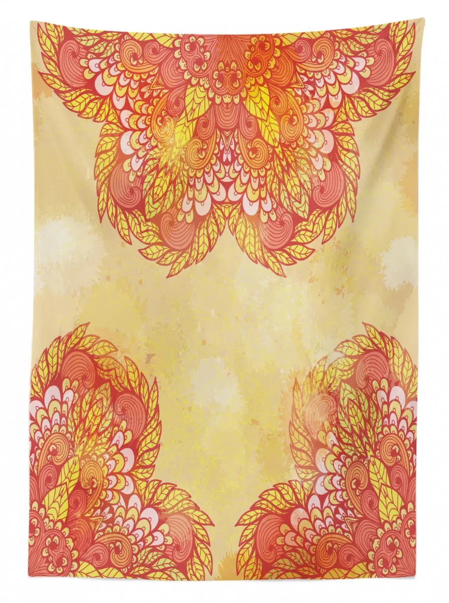 patchwork flower leaves 3d printed tablecloth table decor 6277
