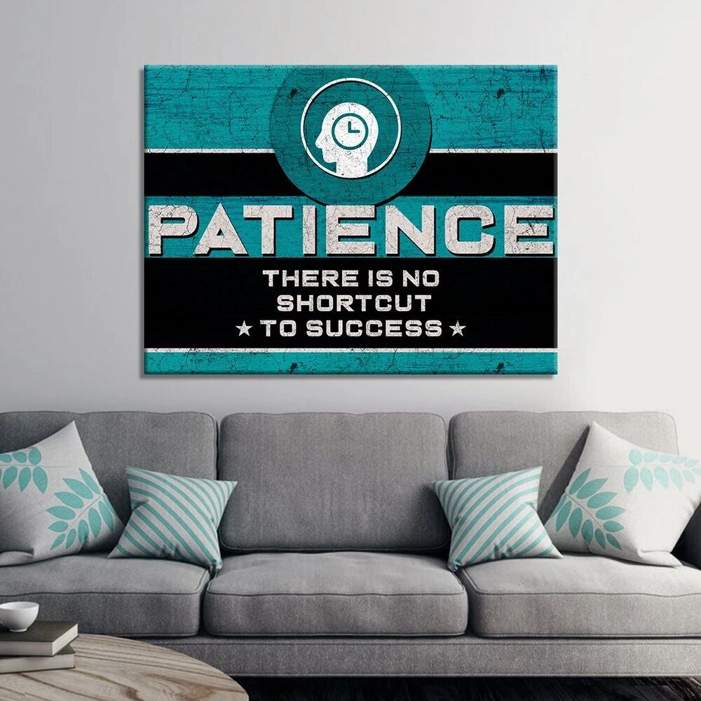 Patience Motivational Positive Canvas Print - Wall Art Decor patience motivational positive canvas print wall art decor 7091