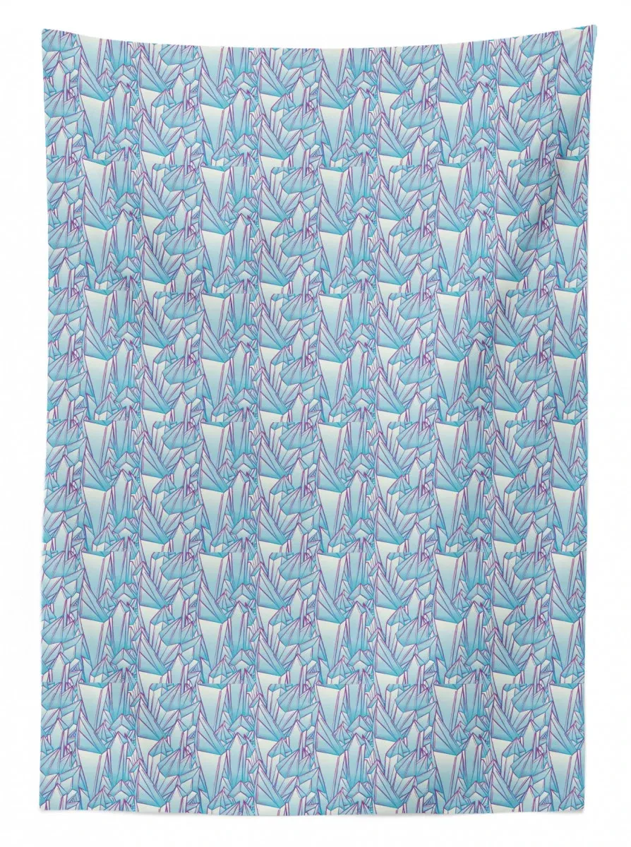 pattern blue toned crystals 3d printed tablecloth table decor 8498