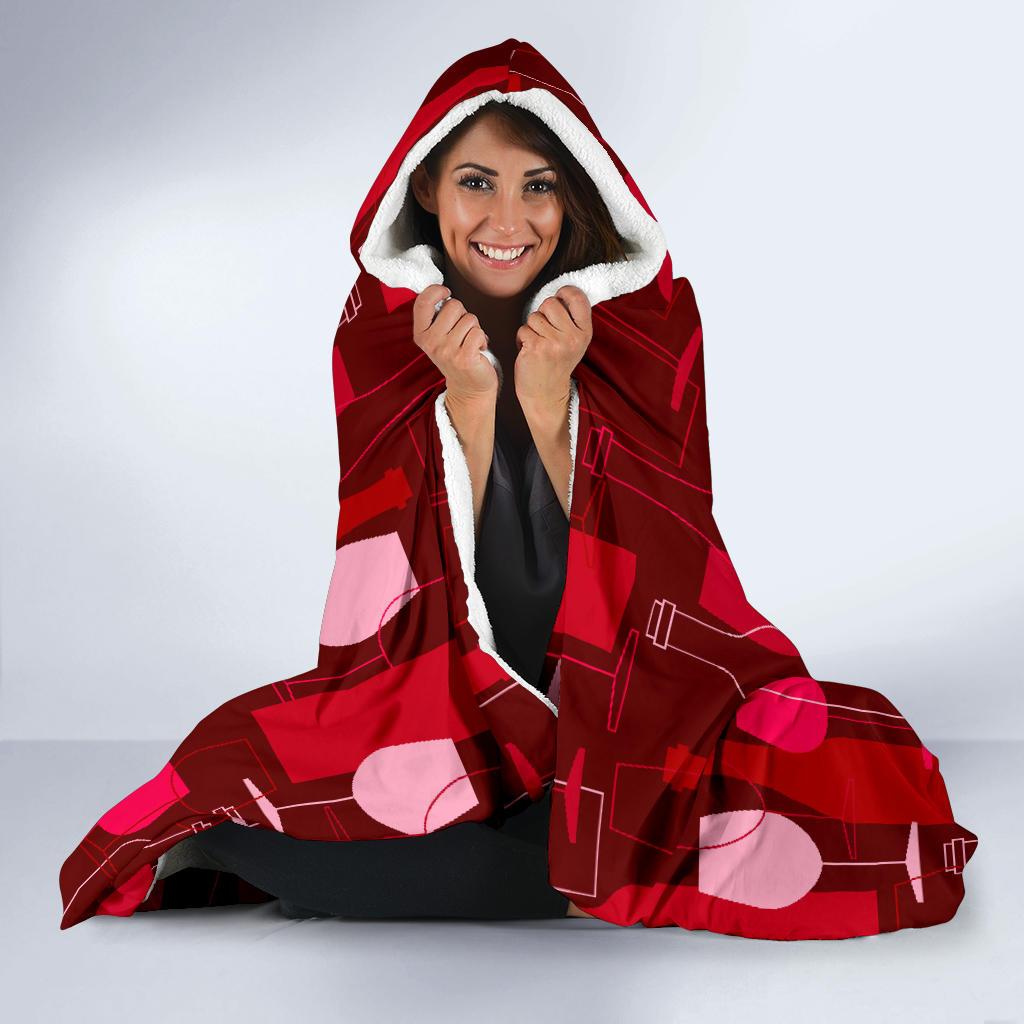 Pattern Champagne Print Hooded Blanket Cloak Blanket pattern champagne print hooded blanket cloak blanket 5695