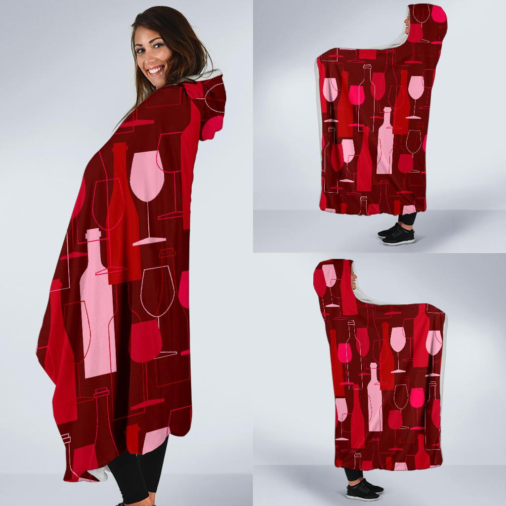 Pattern Champagne Print Hooded Blanket Cloak Blanket pattern champagne print hooded blanket cloak blanket 7898