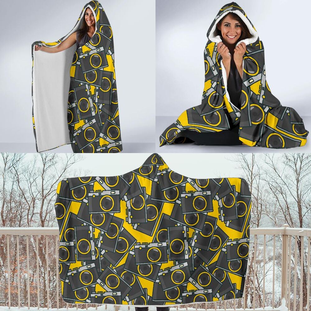Pattern Print Camera Hooded Blanket Cloak Blanket pattern print camera hooded blanket cloak blanket 7017