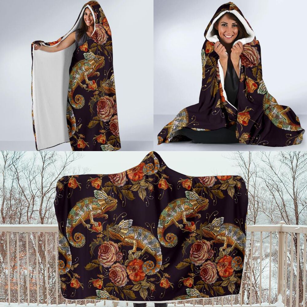 Pattern Print Chameleon Hooded Blanket Cloak Blanket pattern print chameleon hooded blanket cloak blanket 7539