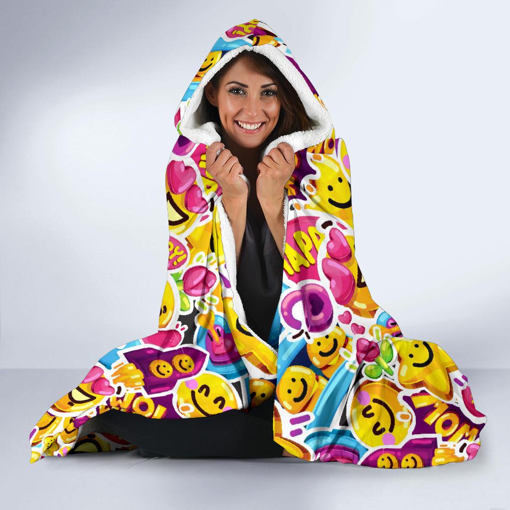 Pattern Print Emoji Hooded Blanket Cloak Blanket pattern print emoji hooded blanket cloak blanket 2433