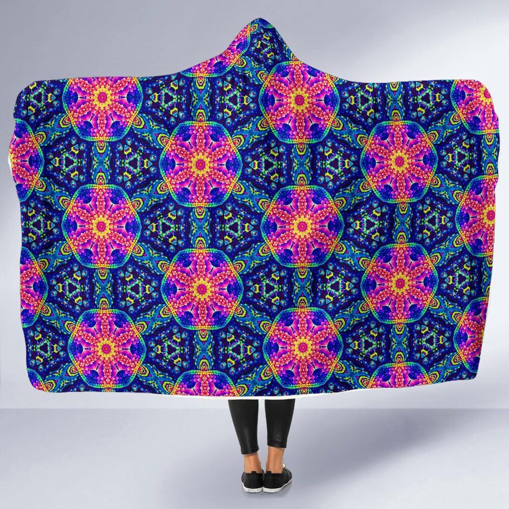 Pattern Print Kaleidoscope Hooded Blanket Cloak Blanket pattern print kaleidoscope hooded blanket cloak blanket 1893