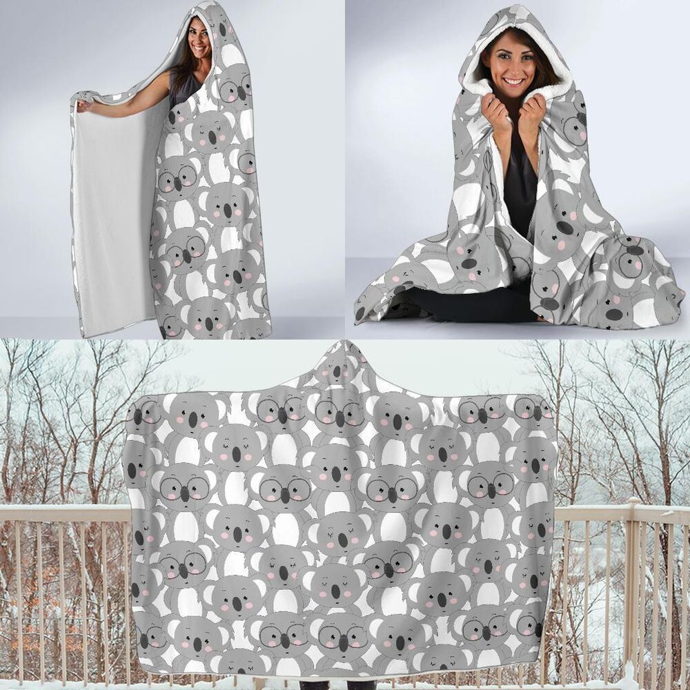 Pattern Print Koala Hooded Blanket Cloak Blanket pattern print koala hooded blanket cloak blanket 7183