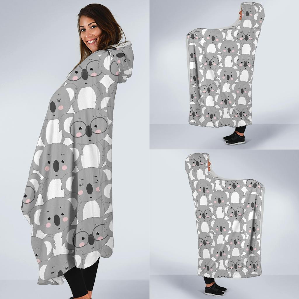 Pattern Print Koala Hooded Blanket Cloak Blanket pattern print koala hooded blanket cloak blanket 7612