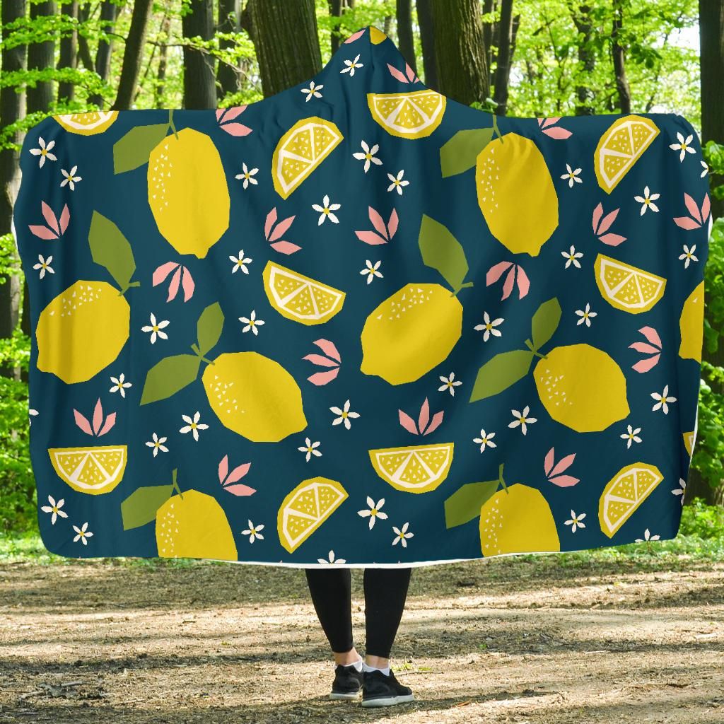Pattern Print Lemon Hooded Blanket Cloak Blanket pattern print lemon hooded blanket cloak blanket 4859
