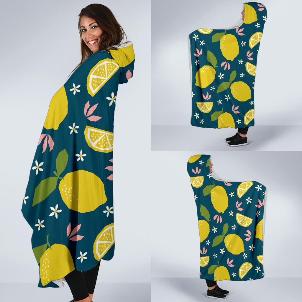 Pattern Print Lemon Hooded Blanket Cloak Blanket pattern print lemon hooded blanket cloak blanket 6206