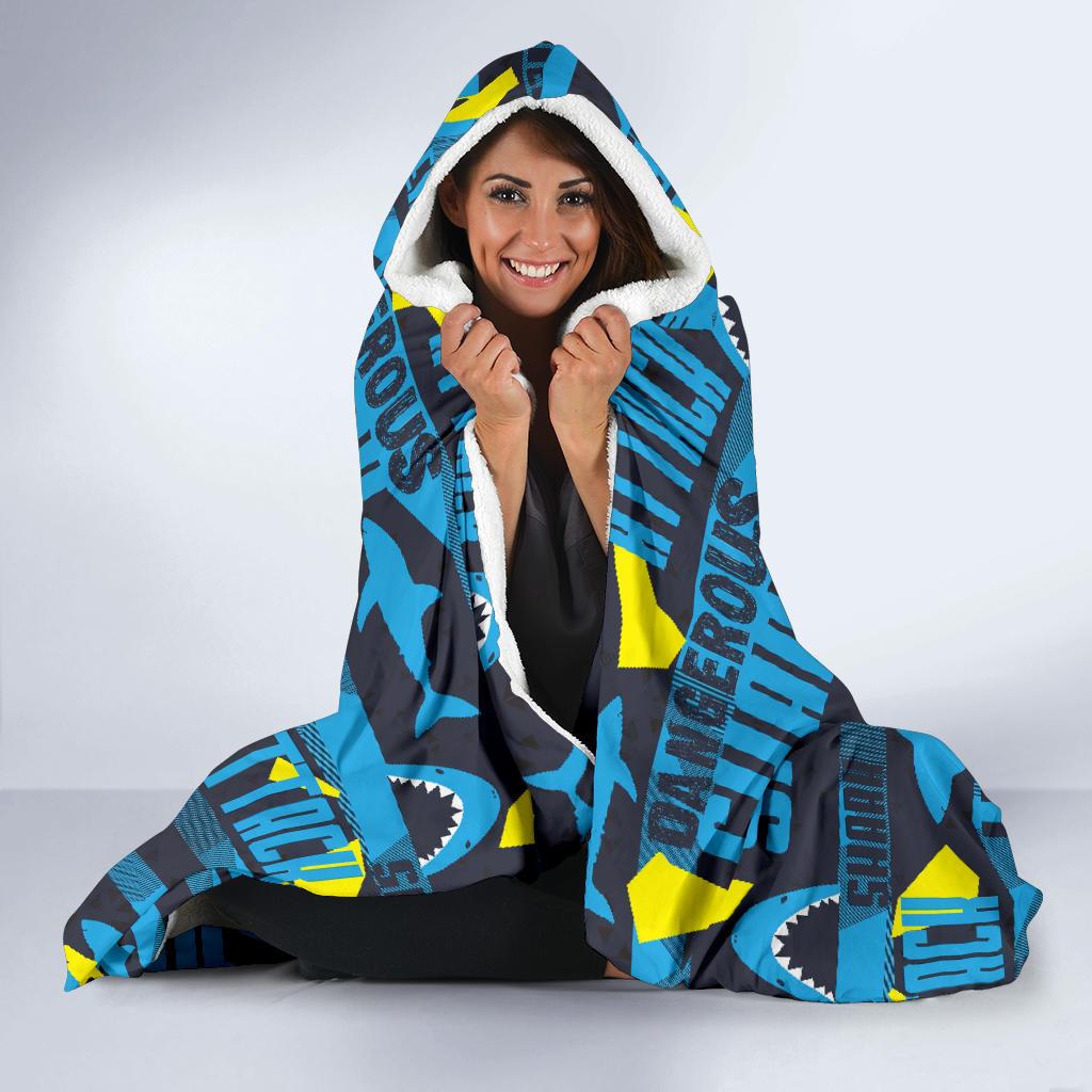 Pattern Print Shark Hooded Blanket Cloak Blanket pattern print shark hooded blanket cloak blanket 1003