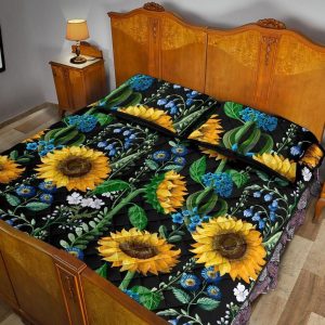 pattern print sunflower cartoon cool design comfortable bedding set bedroom decor 1771