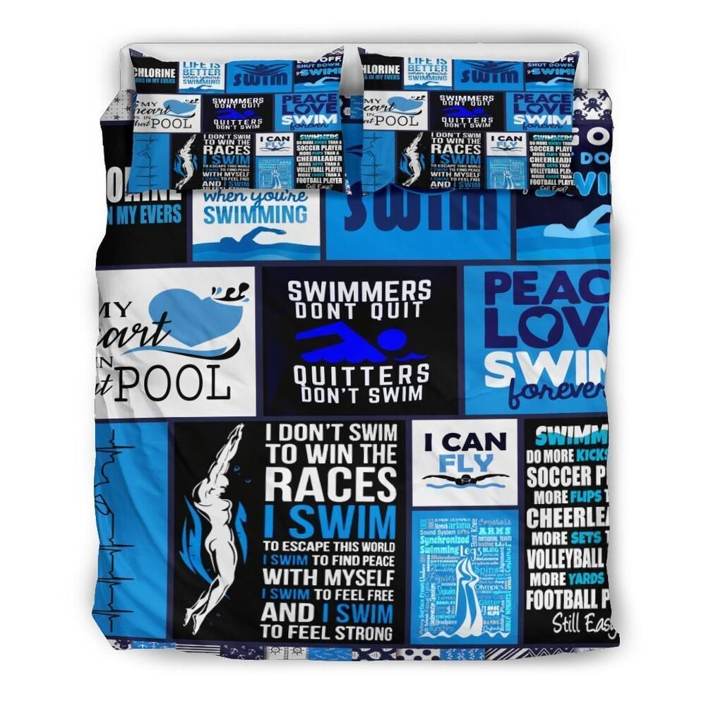 Peace Love Swim Forever Bedding Set Bedroom Decor peace love swim forever bedding set bedroom decor 8538