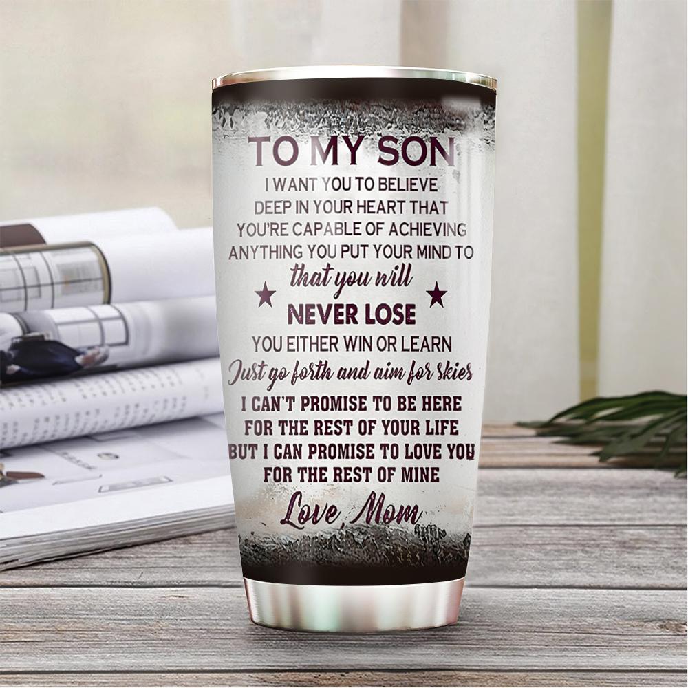 personalized baseball son and mom stainless steel tumbler 4215