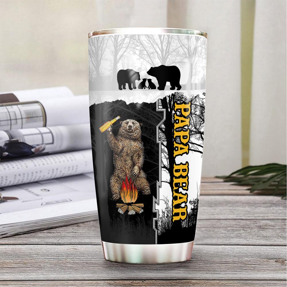 Personalized Beer Papa Bear Stainless Steel Tumbler - Teehall - Live ...