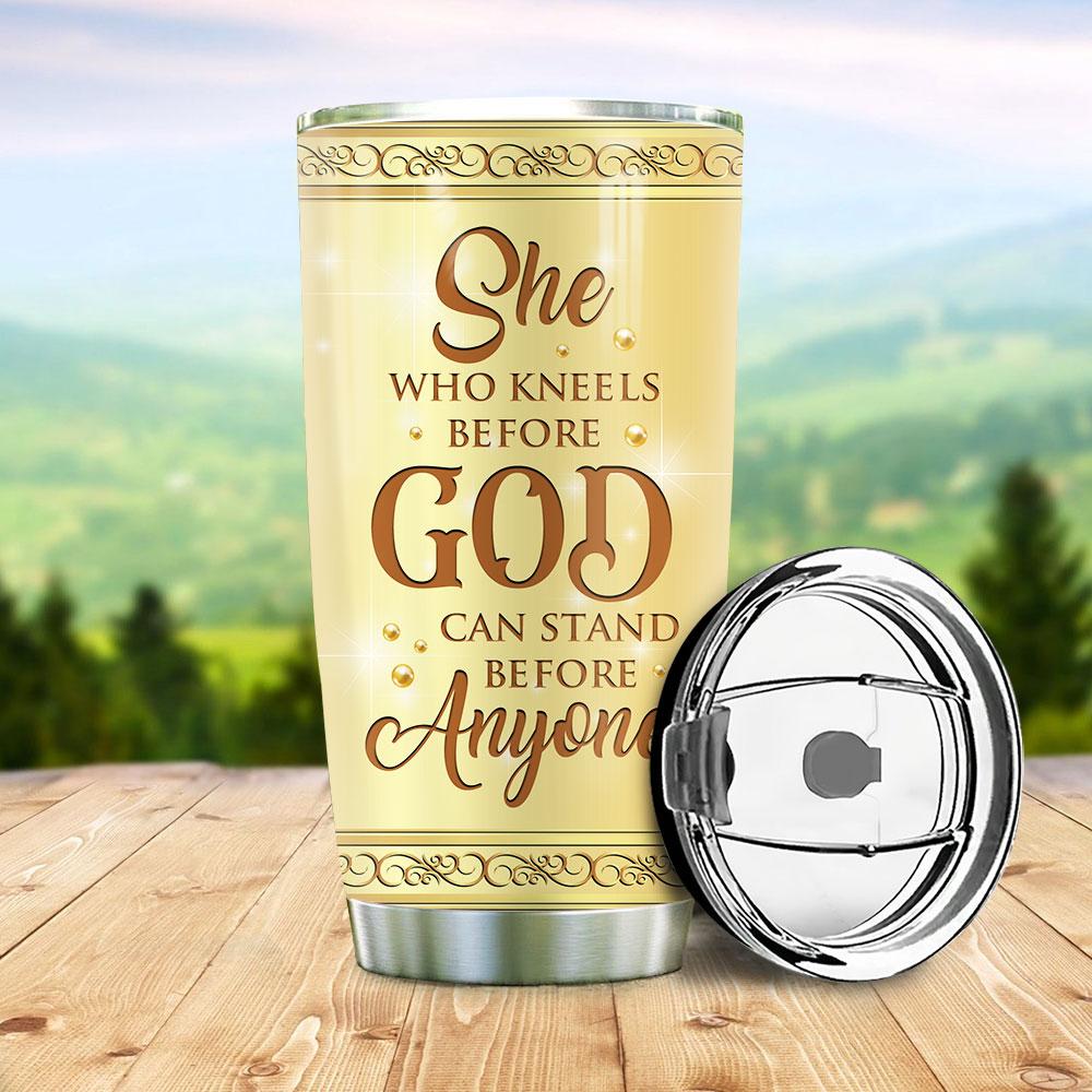 personalized black women under god golden style stainless steel tumbler 4991