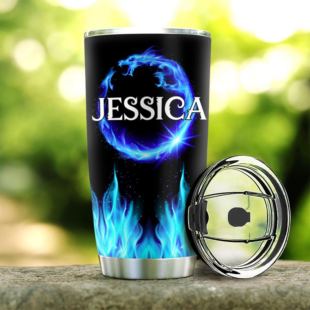Personalized Blue Dragon Stainless Steel Tumbler personalized blue dragon stainless steel tumbler 2892