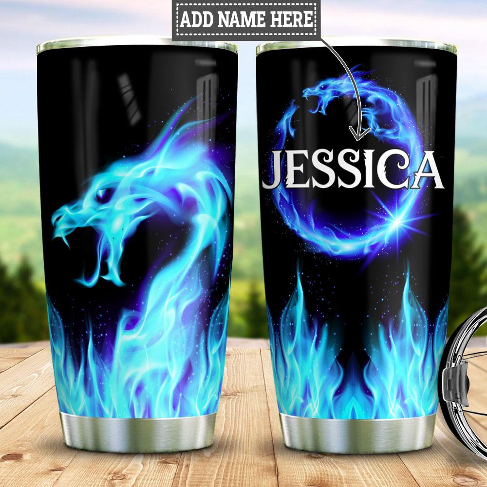Personalized Blue Dragon Stainless Steel Tumbler personalized blue dragon stainless steel tumbler 5676