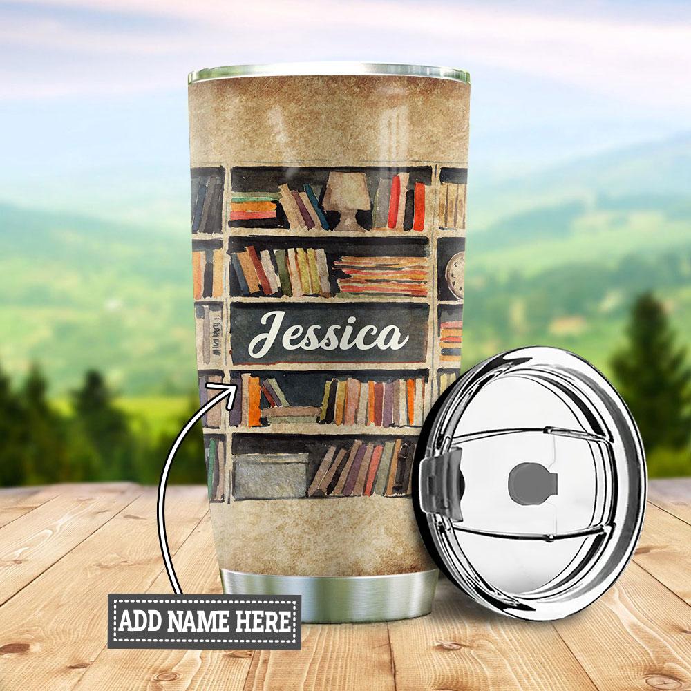 personalized book lover world stainless steel tumbler 2783