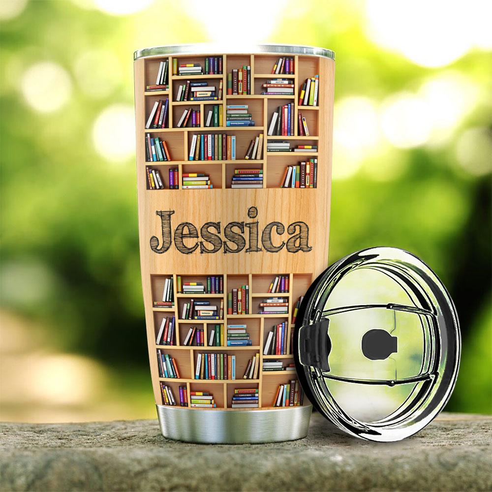 personalized book nerds stainless steel tumbler 4603