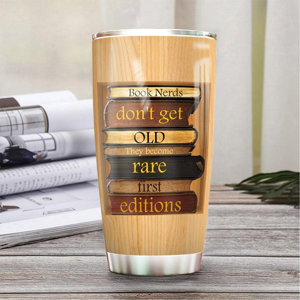 personalized book nerds stainless steel tumbler 7043