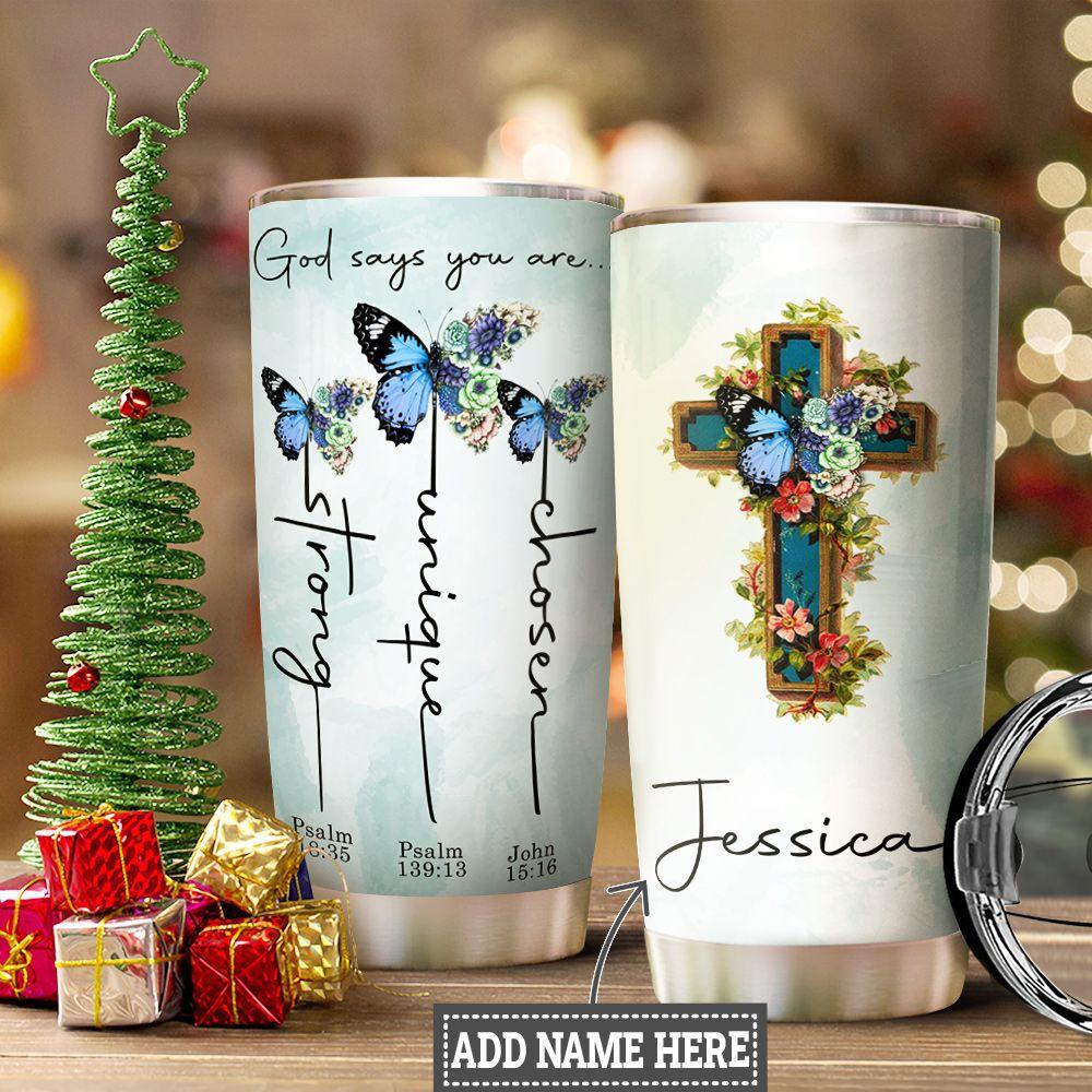 personalized butterfly bible stainless steel tumbler 1913