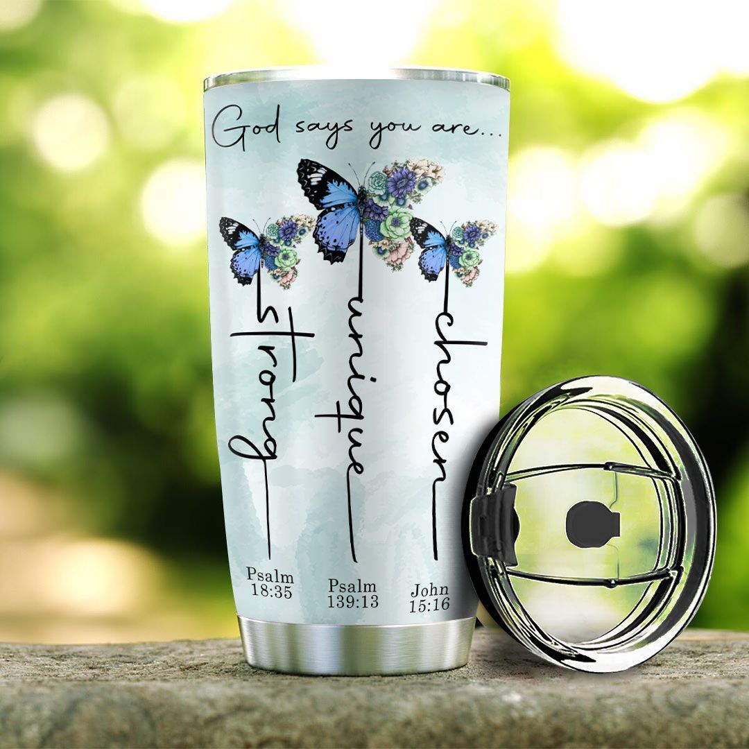personalized butterfly bible stainless steel tumbler 3890