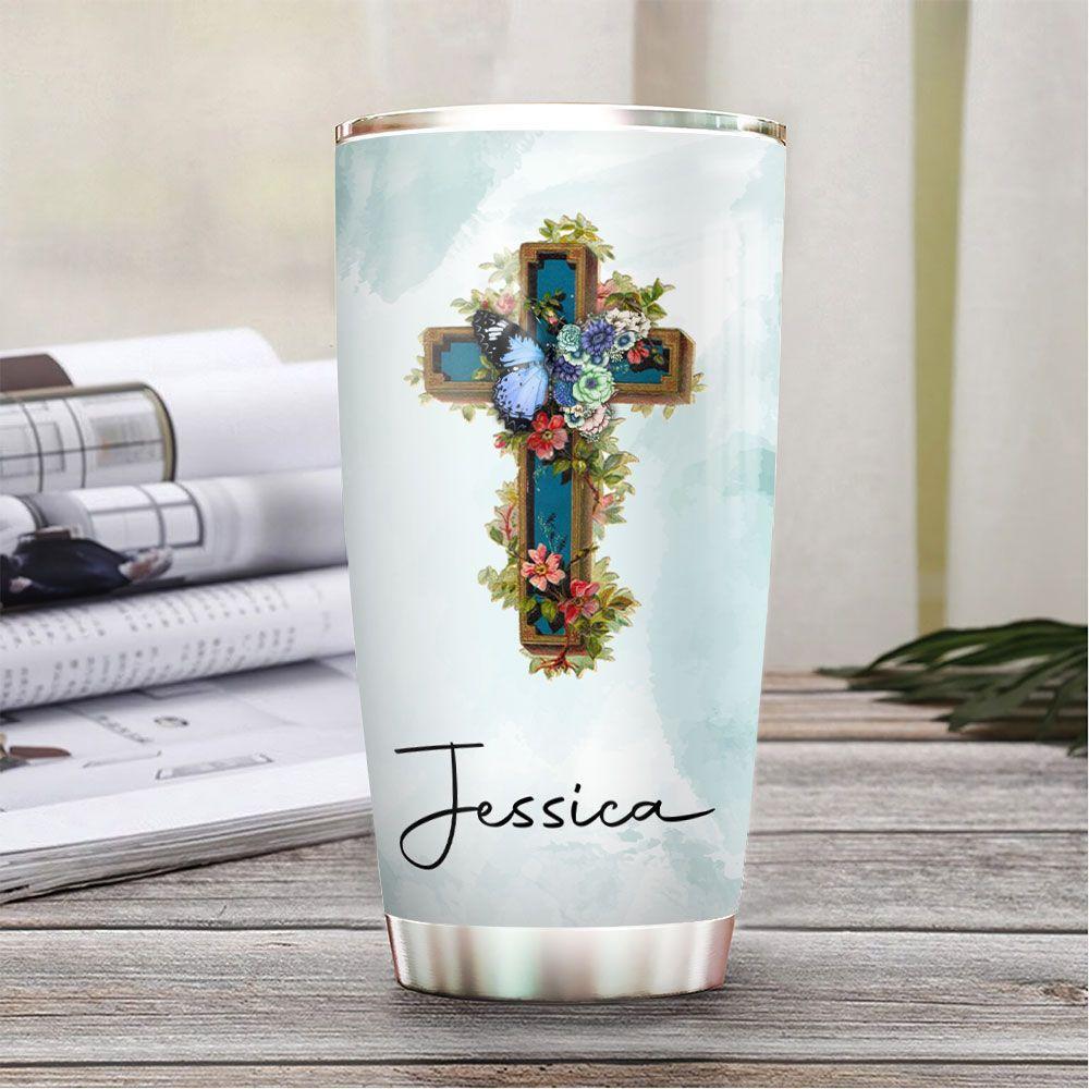 personalized butterfly bible stainless steel tumbler 7560
