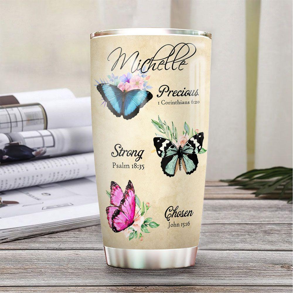 Personalized Butterfly Faith Stainless Steel Tumbler personalized butterfly faith stainless steel tumbler 4614