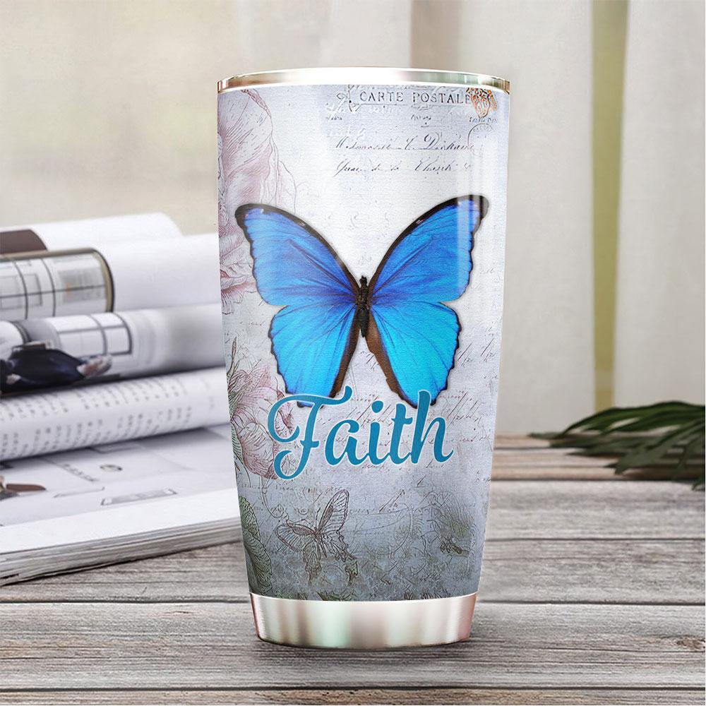Personalized Butterfly Faith Stainless Steel Tumbler personalized butterfly faith stainless steel tumbler 5595