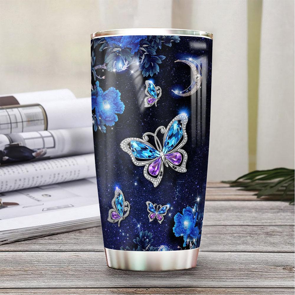 personalized butterfly jewelry style stainless steel tumbler 2213