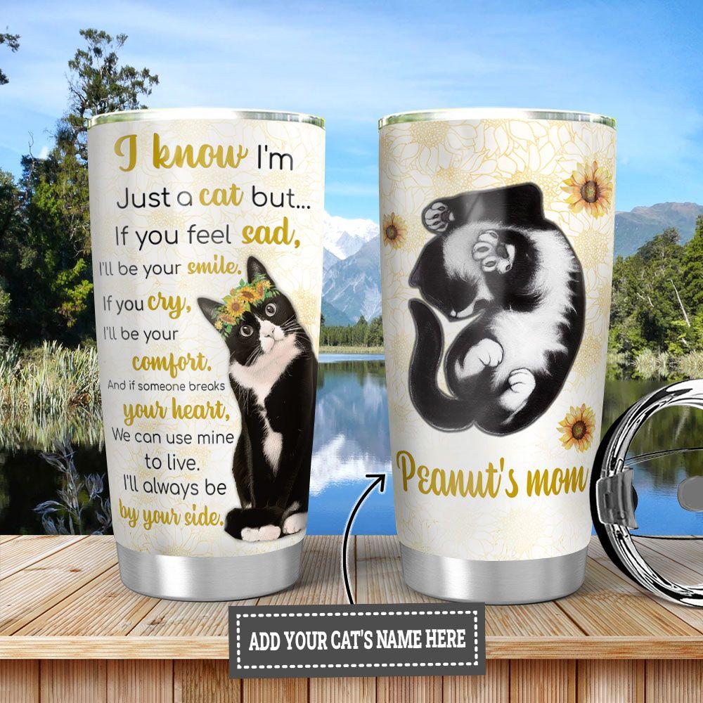 personalized cat sunflower stainless steel tumbler 1047