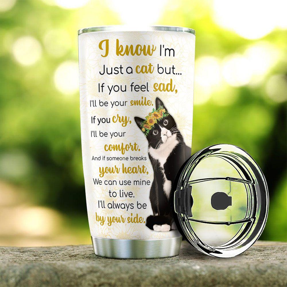 personalized cat sunflower stainless steel tumbler 6764