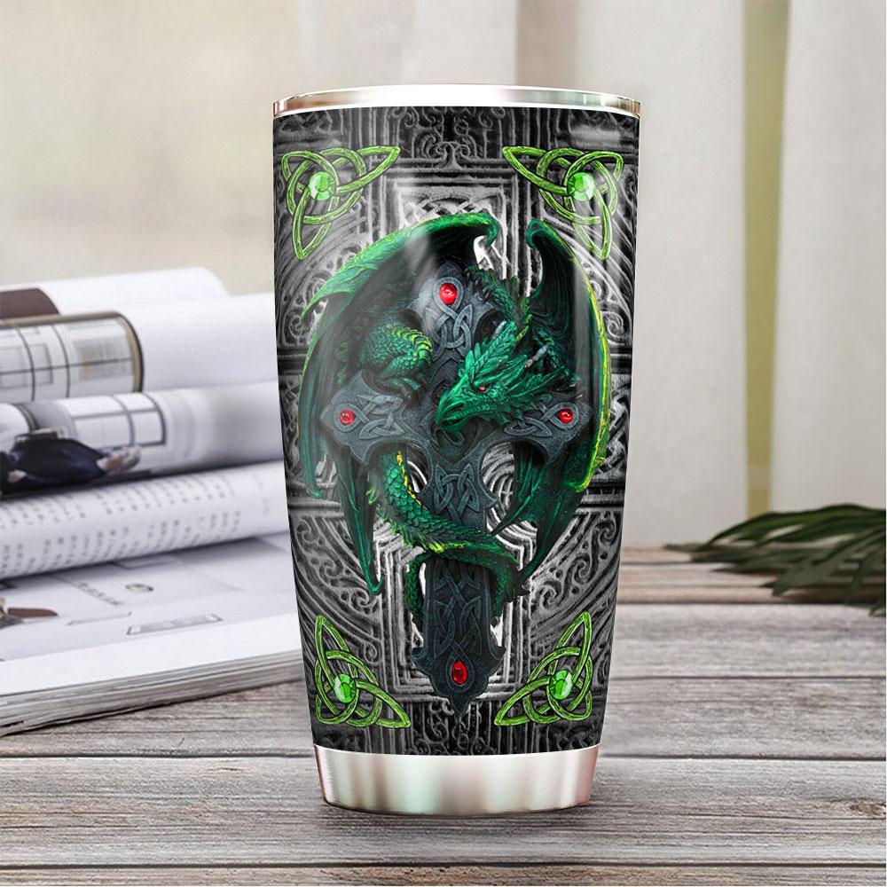 personalized celtic dragon stainless steel tumbler 2163