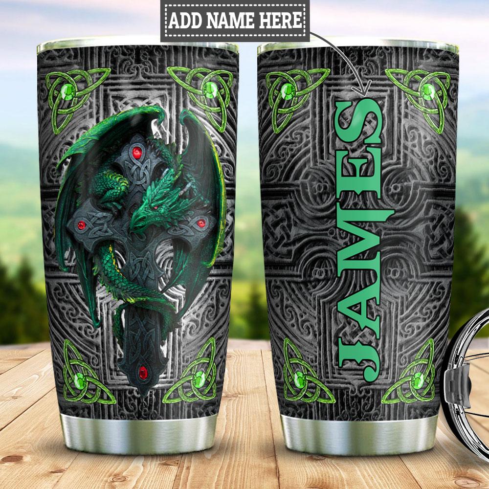 personalized celtic dragon stainless steel tumbler 5908