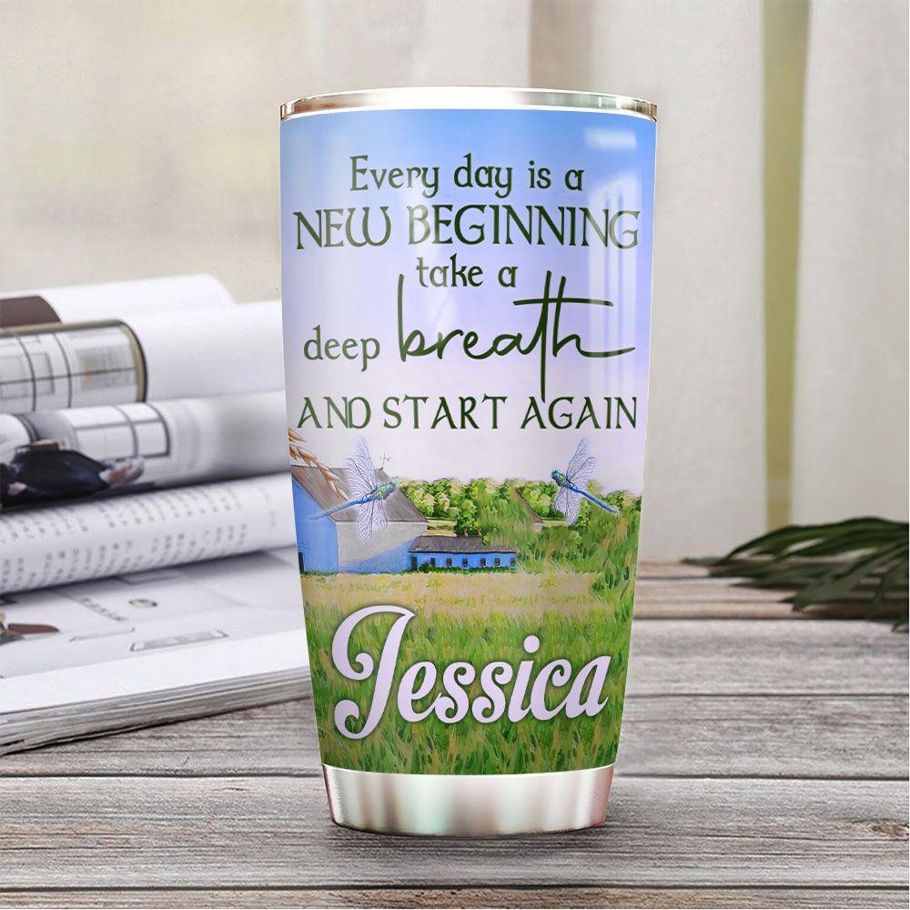 Personalized Daisy New Begining Stainless Steel Tumbler personalized daisy new begining stainless steel tumbler 5741