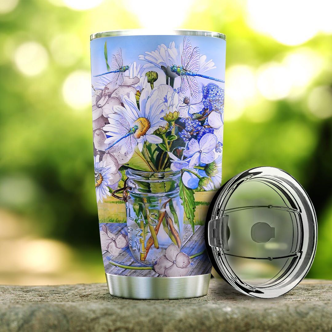 Personalized Daisy New Begining Stainless Steel Tumbler personalized daisy new begining stainless steel tumbler 6724